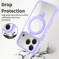 Étui magnétique pour iPhone 18 Pro Max et iPhone 17 Pro avec support, sensation peau d'abeille, transparent, deux-en-un, anti-chute -16