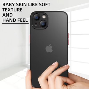 Antichoc Mince Mat Cas Pour iPhone16 15 14 <span class=keywords><strong>13</strong></span> 12 11 Pro Max XR XS 8 Plus Mini Silicone Pare-chocs Clair Dur <span class=keywords><strong>PC</strong></span> <span class=keywords><strong>Housse</strong></span> De Protection - Product Image 3