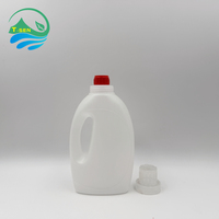 Bouteille en plastique vide de 1000 ml pour lessive avec poignée, conteneur blanc en PEHD pour détergent liquide avec bouchon doseur à vis