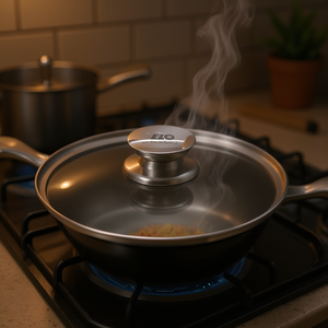 Tapa de vidrio ELO Galant de 28 cm con mango de acero inoxidable para ollas y sartenes - Product Image 3