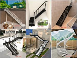 Escalera Recta Comercial de Doble Viga para Interiores con Barandilla de Vidrio y Tira de LED para Tiendas y Oficinas - Product Image 6