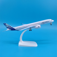 Modèle d'avion Airbus A350 en alliage de zinc durable de 20 cm à l'échelle 1/300 avec train d'atterrissage pour cadeau promotionnel