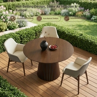 Mesa de Comedor Redonda Extensible de Madera Maciza con Diseño Moderno, Tamaño Estándar para Uso Doméstico y Hotelero
