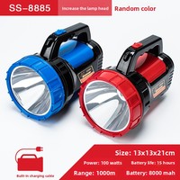 Lampe de poche LED haute puissance rechargeable en ABS, éclairage puissant, indice de protection IP20, portée de 500 m, portable, pour patrouille extérieure et lutte contre les incendies