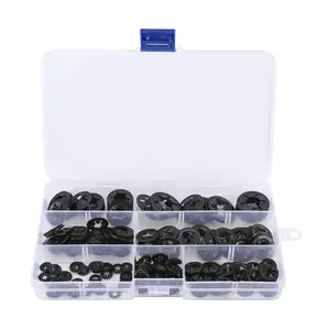 340Pcs Starlock Push-On Washers Fastener Lock Set with Star Tooth Grab Easy Installation clips