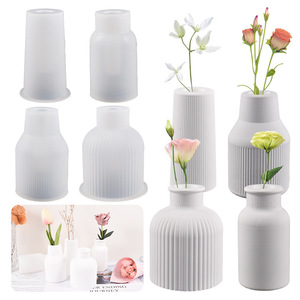 Cetakan Silikon Resin Epoksi Bentuk Pot Bunga Tanaman 3D, Plester Beton Ramah Lingkungan untuk Dekorasi Rumah - Product Image 2