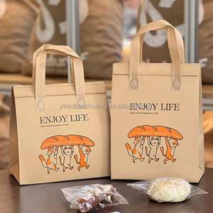 Sac fourre-tout publicitaire personnalisé en non-tissé écologique pour la restauration rapide, sacs de pique-nique à emporter avec livraison rapide, cadeau quotidien - Product Image 2