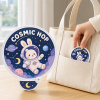Éventail pliable rond personnalisé avec pochette et poignée, impression par sublimation, éventail de poche en forme de frisbee pour promotion d'événements, cadeaux et souvenirs