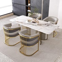 Chaise de salle à manger en métal de luxe léger avec accoudoirs pour la maison, l'hôtel, le salon de thé et le salon de manucure