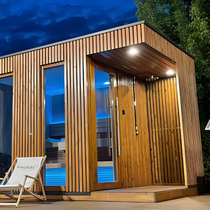 Sauna Esterna Moderna in Cedro Rosso con Doccia, Ecologica, Facile Installazione, Stufa Elettrica Harvia, per Appartamenti, Direttamente dalla Fabbrica - Product Image 2