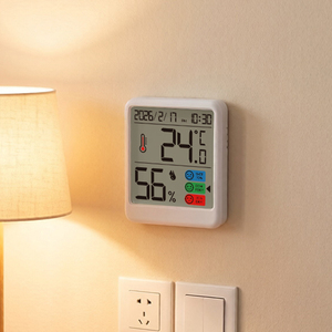 Digitale binnenthermometer hygrometer met kalenderklok voor thuis, huis, kamer, temperatuur- en vochtigheidsmeter - Product Image 1