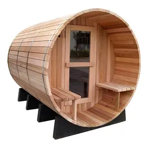 Eimer Gua Farbe Holzverwendung Sauna rustikales Solid hochwertiger Werkspreis Fass Sauna für draußen Haus roter Zeder BP-1816 Trockendampf