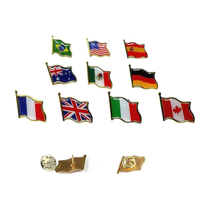 Épingles <span class=keywords><strong>de</strong></span> revers en métal personnalisées avec drapeaux du monde pour événements sportifs, vente en gros à prix réduit, fabrication OEM, pour matchs <span class=keywords><strong>de</strong></span> football - Product Image 1
