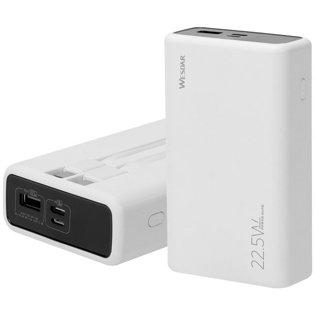 OEM 20000mAh Power Bank 22.5W PD Fast Charging Portable Charger with Built-in Cables & Digital Display External Battery Pack