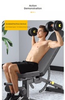 Banc de musculation multifonctionnel réglable et robuste, banc de musculation avec haltères, capacité de 500 kg, banc pliable à position plate