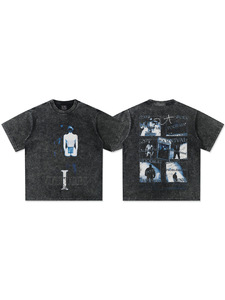 T-shirt graphique vintage double face pour homme Kanye West Vultures 1, 300 GSM, col double large, coupe oversize, style Hip Hop - Product Image 5