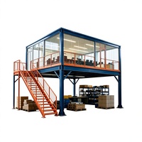 HONGXIN Étagère de mezzanine robuste en acier laminé à froid, sans boulons, réglable, avec revêtement en poudre anti-corrosion, personnalisable, 3 niveaux