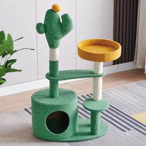 Prezzo basso all'ingrosso personalizzato per gatti di grandi dimensioni al coperto gatto scratcher foresta stile cactus sisal gatto scratching albero - Product Image 6