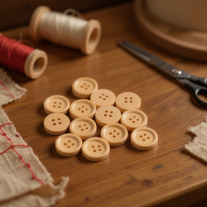 Botones de madera Ilan de 20 mm, paquete de 20 para costura y manualidades - Product Image 5