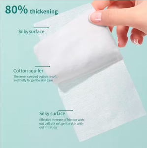 Lingettes démaquillantes carrées en viscose non tissée, sans peluches, véganes, 7x7,5 cm, en boîte, à absorption rapide, avec coins - Product Image 4