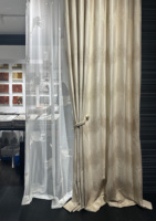 Cortinas Translúcidas de Alta Calidad, Insonorizadas y Ahorradoras de Energía, 100% Poliéster, Estilo Europeo, para Sala de Estar, Hotel, Venta al por Mayor