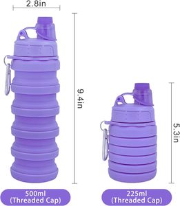 Eco-Friendly Feature <b>Foldable</b> <b>Water</b> <b>Bottles</b> BPA Free Shaker Drinkware Type 510ml Collapsible Silicon <b>Water</b> <b>Bottle</b> - Product Image 3
