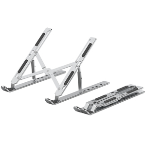Support confortable pliable réglable en hauteur en aluminium pliant Portable réglable Base de support de bureau pour ordinateurs portables tablettes - Product Image 1