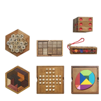Balok Bangunan Kayu Edukatif Bentuk Tidak Beraturan Puzzle Tunggal Tic-tac-toe Mainan Bongkar Pasang Anak Usia 4-6 Tahun Unisex