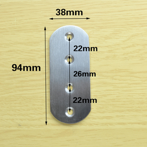 Plaque de connexion droite en acier inoxydable, support de réparation d'angle plat de 3 mm d'épaisseur, quincaillerie à 180 degrés - Product Image 1