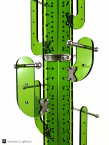 Porte-manteau pliable en acrylique vert en forme de cactus, sur pied, avec 4 crochets, mobilier de maison moderne, organisateur décoratif pour - Product Image 2