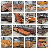 Banc d'extérieur incurvé irrégulier en forme d'arbre, design moderne en bois, fabrication OEM/ODM, acceptant les commandes personnalisées, par une usine de meubles d'extérieur avec 20 ans d'expérience.