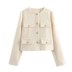 IStapromo Gifts 2026 Chaqueta Corta de Traje para Mujer, Moda Casual, Versátil, Cuello Redondo, Decoración con Solapa - Product Image 1