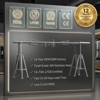 Kit de broche rotative durable avec trépied portable en acier inoxydable pour barbecue, vente en gros d'usine OEM/ODM