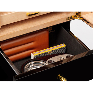 Gabinete humidor <span class=keywords><strong>de</strong></span> cigarros Caja <span class=keywords><strong>de</strong></span> cigarros forrada <span class=keywords><strong>de</strong></span> <span class=keywords><strong>cedro</strong></span> español Cajones grandes Rfor 100 a 150 Counts Caja <span class=keywords><strong>de</strong></span> cigarros - Product Image 4