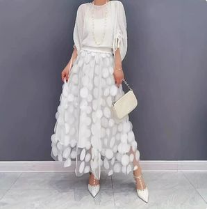 Nouvelle jupe longue décontractée en mousseline de soie pour <span class=keywords><strong>femme</strong></span>, style européen et américain, printemps-été, avec doublure - Product Image 4