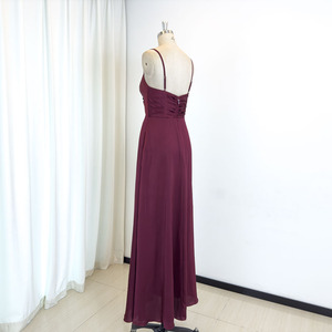 TEENYEE Más Popular <span class=keywords><strong>Boda</strong></span> Invitado Pierna Slit Barato <span class=keywords><strong>Vestidos</strong></span> de dama de honor Sexy Fucsia Vestido de dama de honor para fiesta nupcial - Product Image 2