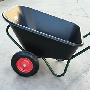 Двухколесная тачка с пластиковым ведром 300 л, прочная и устойчивая, для корма для лошадей и строительных инструментов - Product Image 5