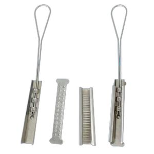 FTTX couleur argent poids 44g léger en masse pince de câble à fibre optique pour <span class=keywords><strong>ligne</strong></span> de câble de tension câble à fibre optique - Product Image 2