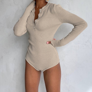 เสื้อสเวตเตอร์ไหมพรมรัดรูปผู้หญิง แขนยาว ยืดได้ กระชับรูปร่าง สีพื้น เซ็กซี่ ระบายอากาศดี ติดกระดุม คอวี ทำจากผ้าขนสัตว์/วิสโคส - Product Image 2