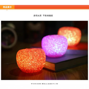Luz nocturna de cristal con forma de manzana, multicolor, LED con cambio de color, control táctil, funciona con pilas, forma redonda de plástico, para decoración de dormitorio o escritorio. - Product Image 5