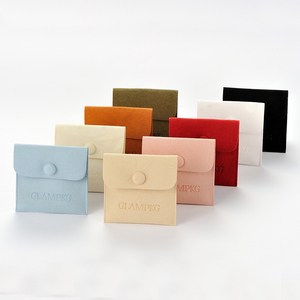 Custom Logo Microfiber Suede Jewelry Packaging Pouches Bag Jewelry <b>Card</b> Insert Set Envelope Earrings Necklace Jewelry Pouches - Product Image 3