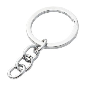Llavero metálico redondo de 30 mm, cadena de aleación de zinc, cierre de mosquetón, anillo de llavero de un solo lazo para llaves y accesorios - Product Image 3