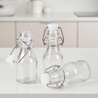 Bouteille en verre transparente multifonction avec bouchon à clip pour enzymes, fruits, vin, bière, jus et boissons maison