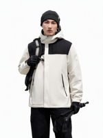 Veste imperméable coupe-vent unisexe à capuche avec fermeture éclair, doublure en polaire chaude pour les aventures en plein air au quotidien