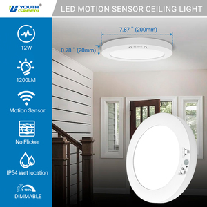 Lámpara LED de <span class=keywords><strong>Techo</strong></span> Empotrada de 7 Pulgadas y 12W con Sensor PIR, Lámpara de Panel con Sensor de Movimiento ETL, Lámpara de <span class=keywords><strong>Techo</strong></span> AC120V con Control de Sonido - Product Image 2
