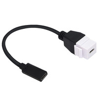 Cable Adaptador USB 3.1 Tipo-C Hembra a Panel de Montaje en Pared, 0.2m, para Cámara, Computadora, con Placa Frontal