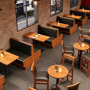 Juego de Mesa y Sillas de <span class=keywords><strong>Bar</strong></span> de Bambú Estilo Americano Vintage, Muebles de <span class=keywords><strong>Bar</strong></span> Comerciales para Cafetería - Product Image 2