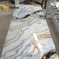 Plaque de marbre PVC super luxueuse, panneau UV 1220*2440*3mm, facile à installer pour la décoration intérieure