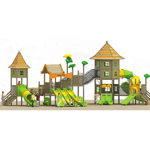 Large Wooden Outdoor Amusement Park Plastic Pipe Slide Children's Theme Amusement Equipment