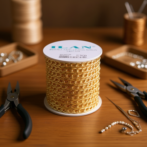 Catena in metallo ILAN 2,4 mm 16 m colore oro per la creazione di gioielli - Product Image 3